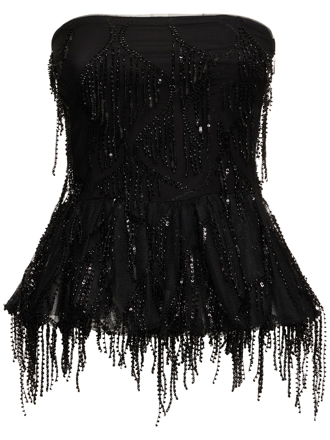 Sequined Strapless Bubble Top