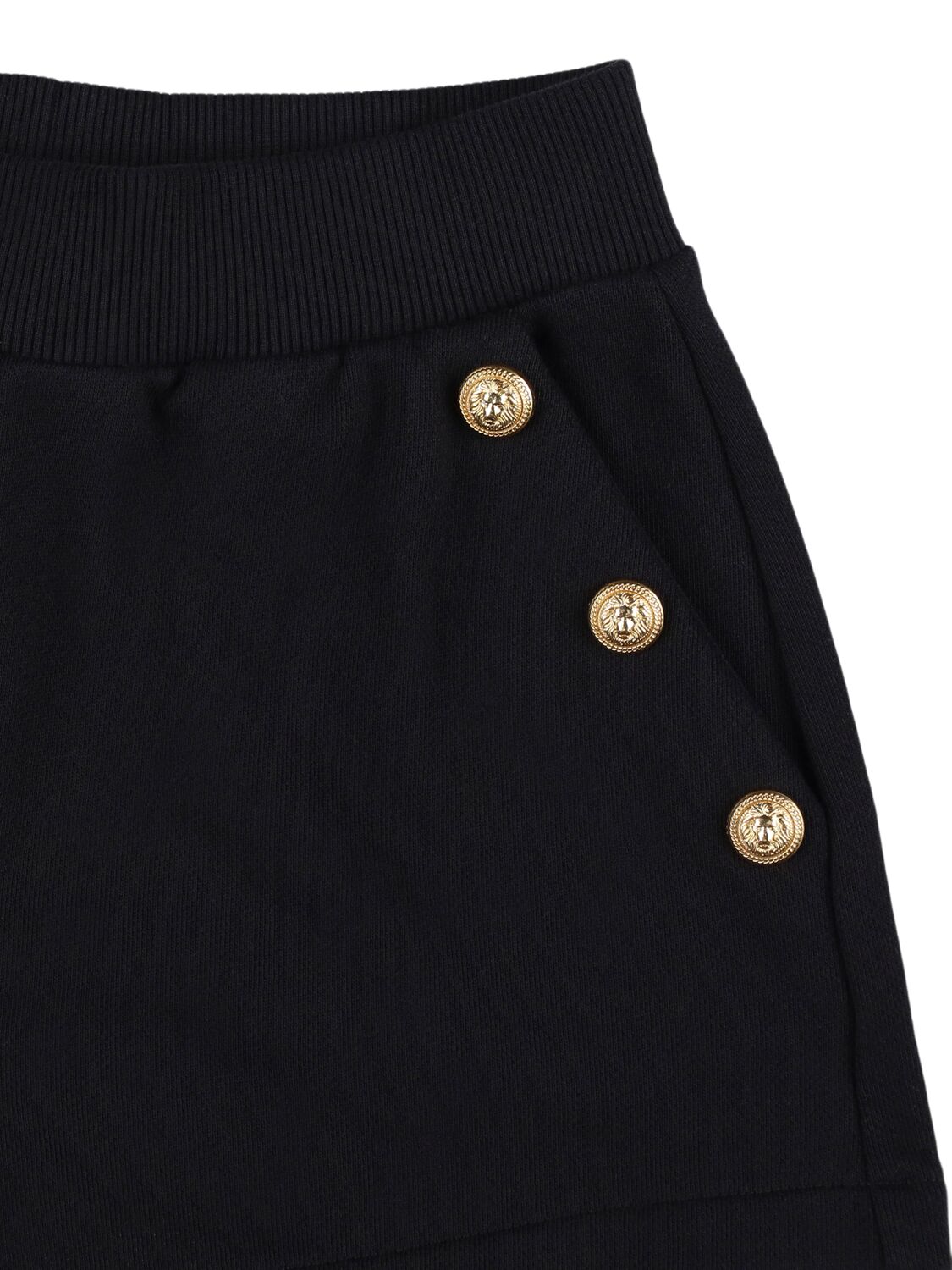 Balmain Organic Cotton Sweat Shorts In Black