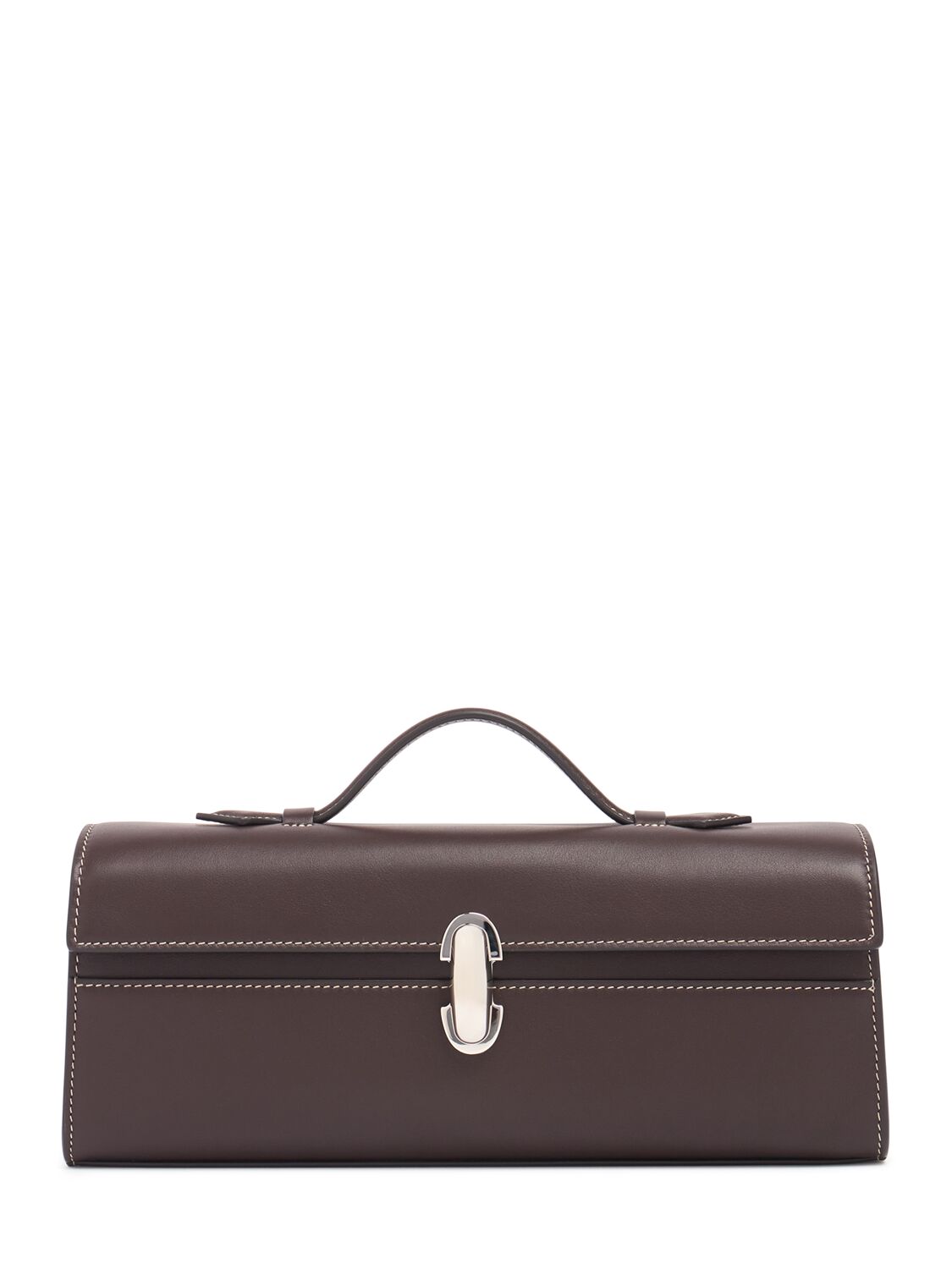 Savette The Slim Symmetry Smooth Leather Bag In Brown