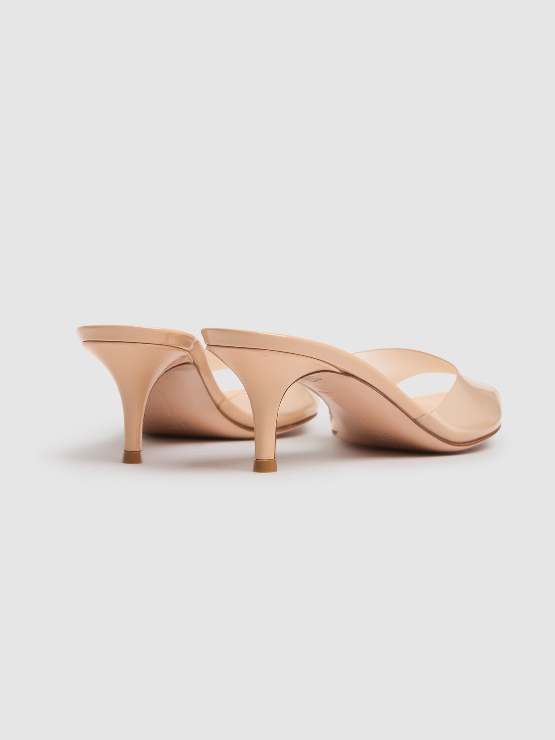 Shop Gianvito Rossi 55mm Elle Plexi Sandal Mules In Nude