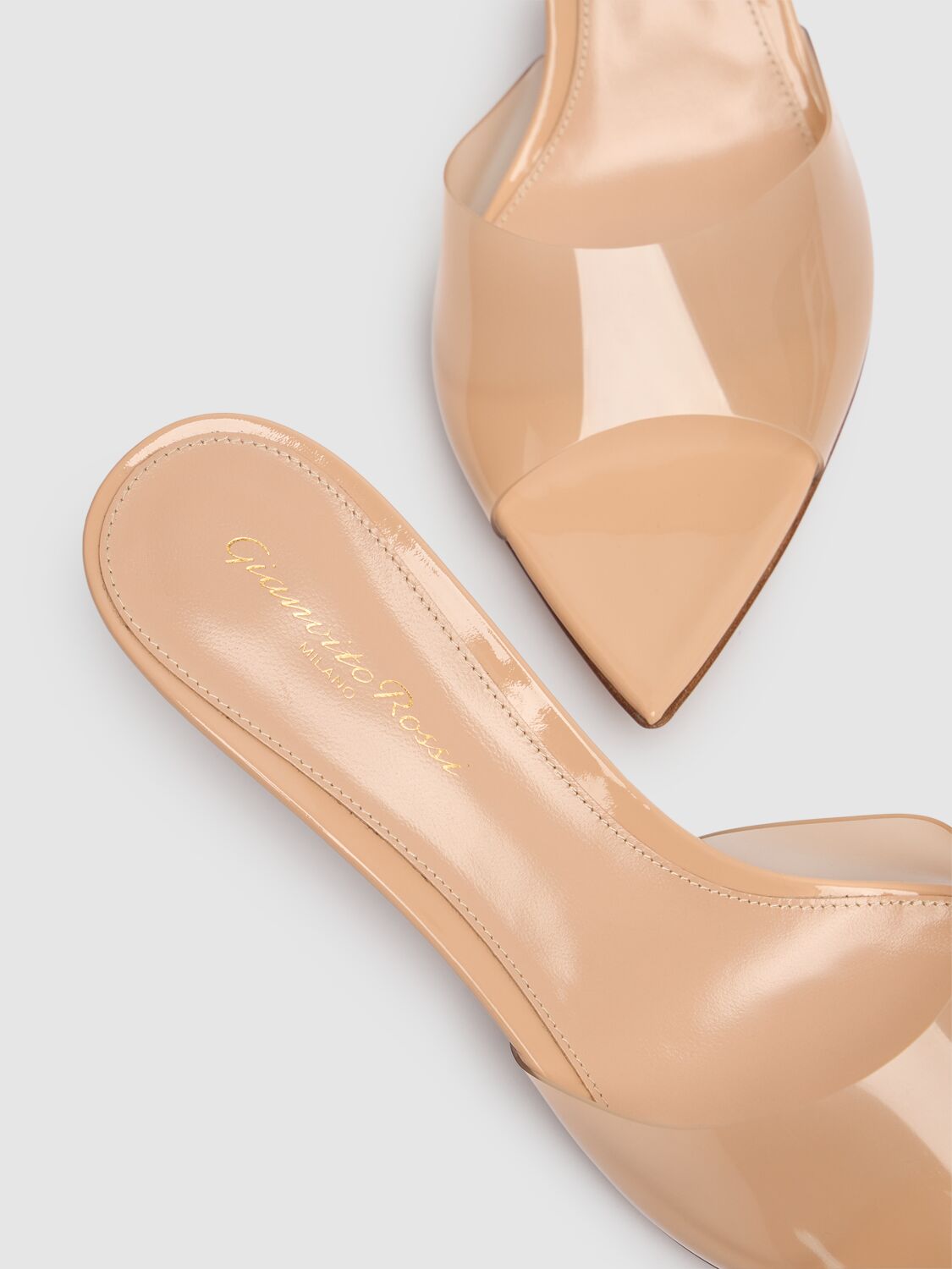 Shop Gianvito Rossi 55mm Elle Plexi Sandal Mules In Nude