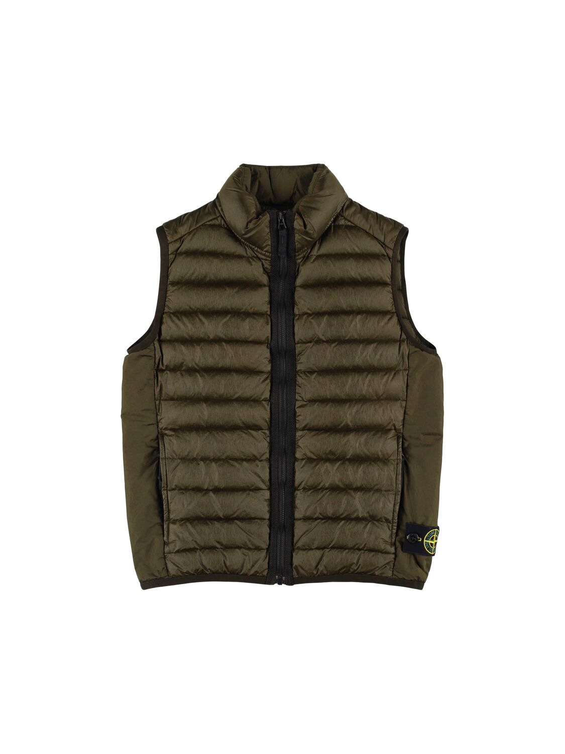 Stone Island Down Vest In Military Green