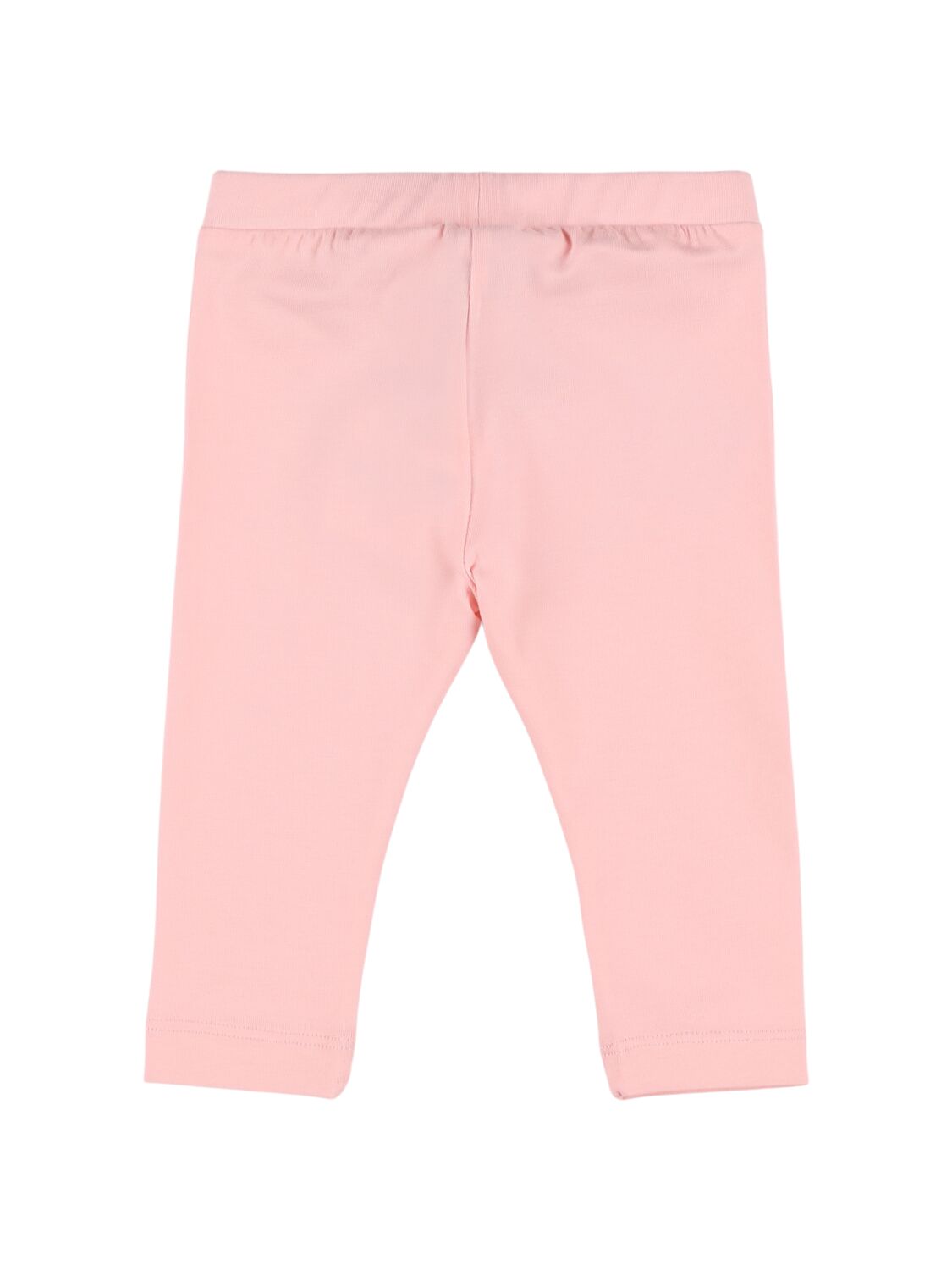 Moschino Printed Cotton Leggings In Pink