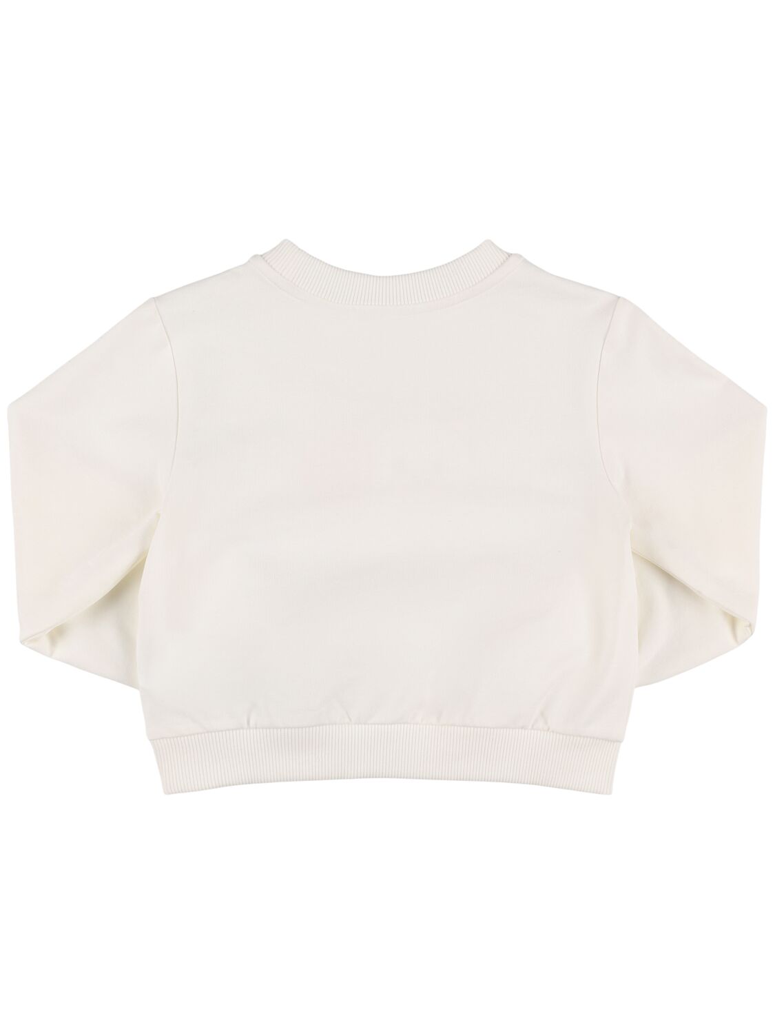 Moschino Printed Cotton Crewneck Sweatshirt In Off-white