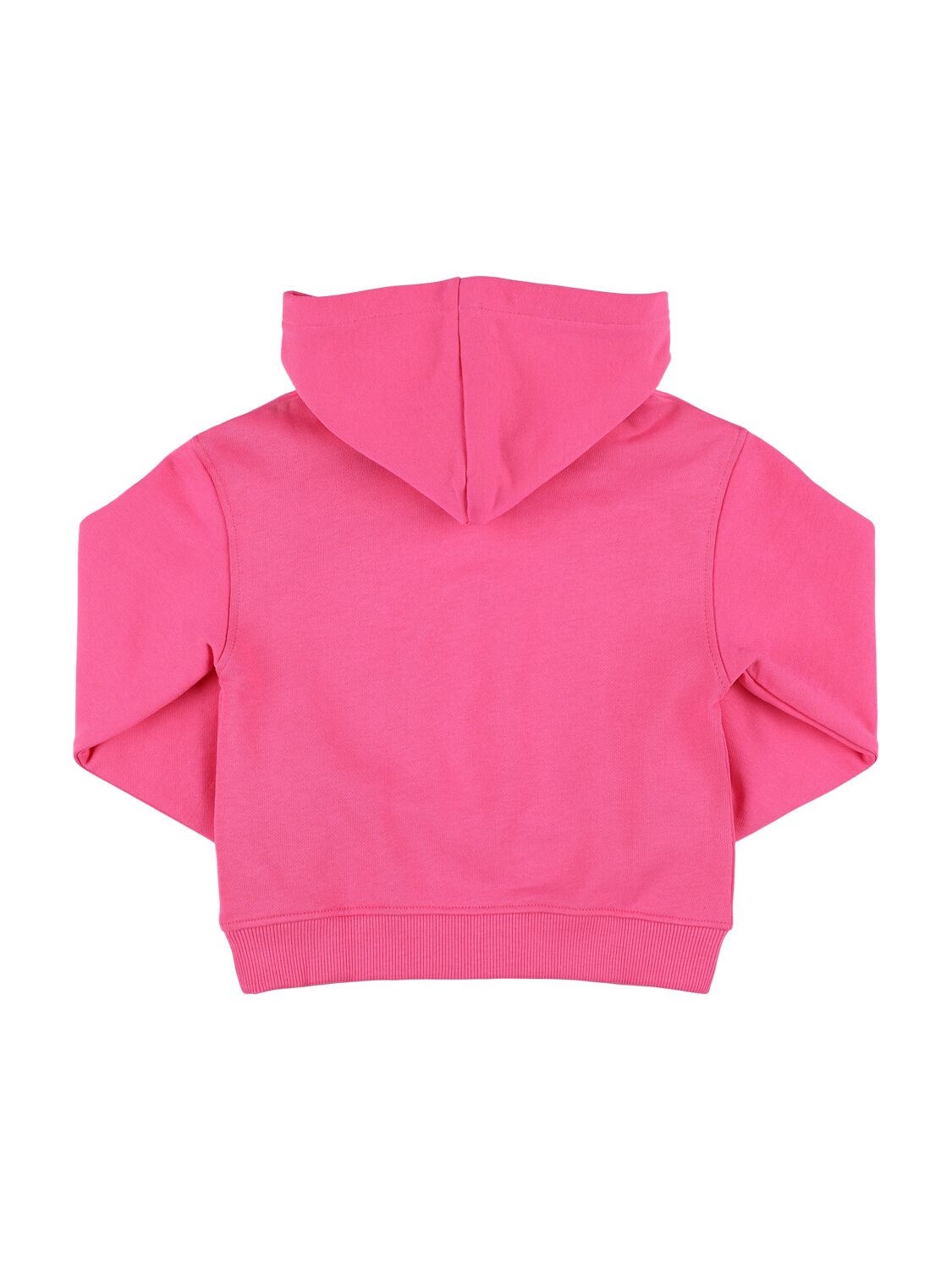 Moschino Printed Cotton Sweatshirt Hoodie In Fuchsia