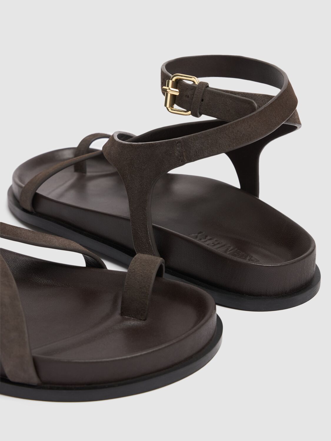 Shop A.emery 20mm Jalen Leather Sandals In Dark Brown