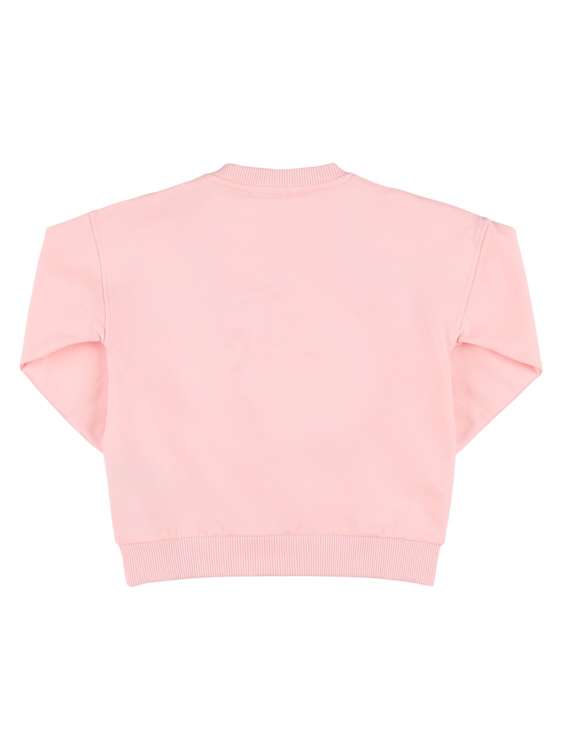Moschino Printed Cotton Crewneck Sweatshirt In Pink
