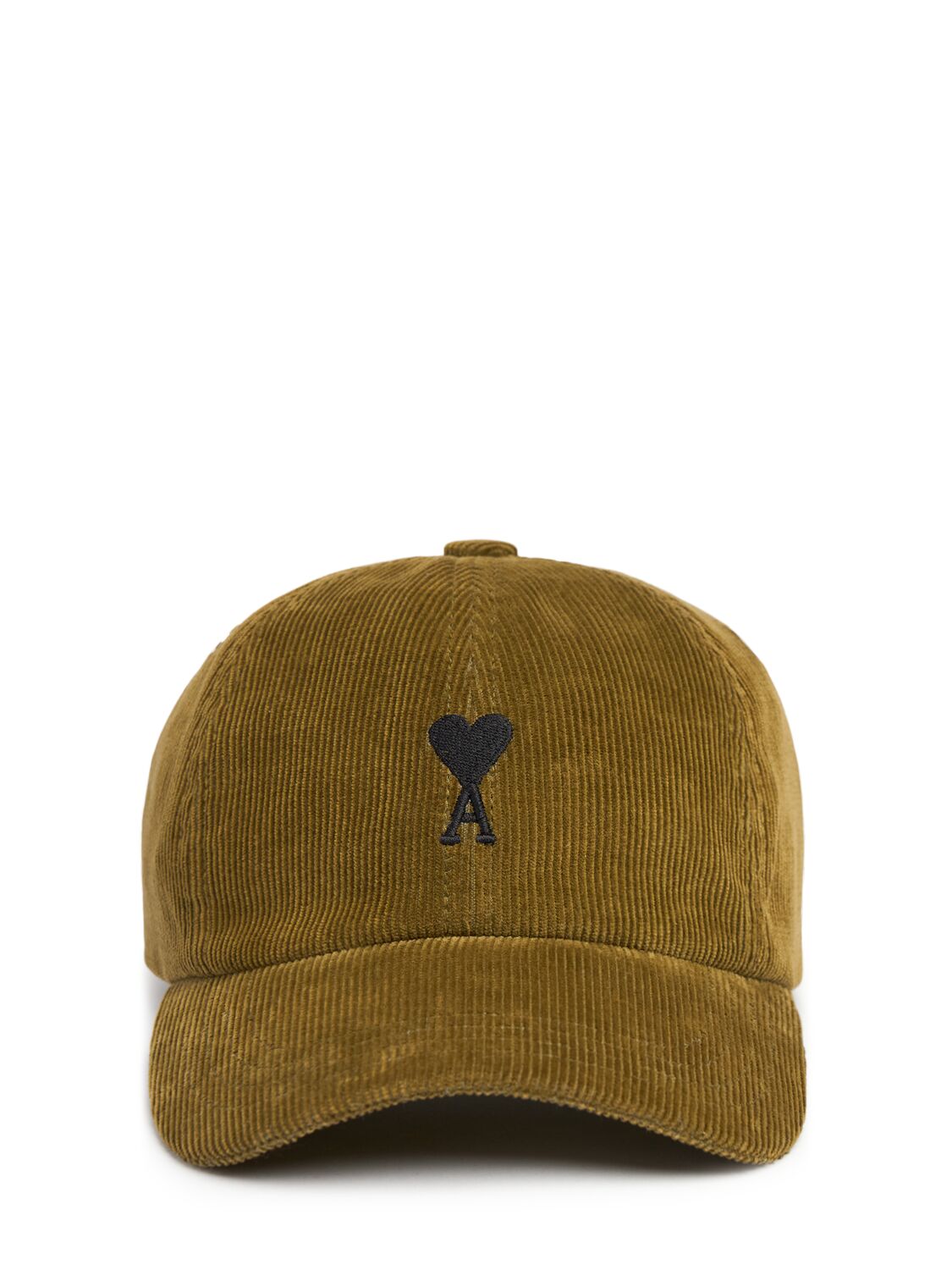 Ami Alexandre Mattiussi Green Cotton Ami De Coeur Corduroy Cap Green In Green