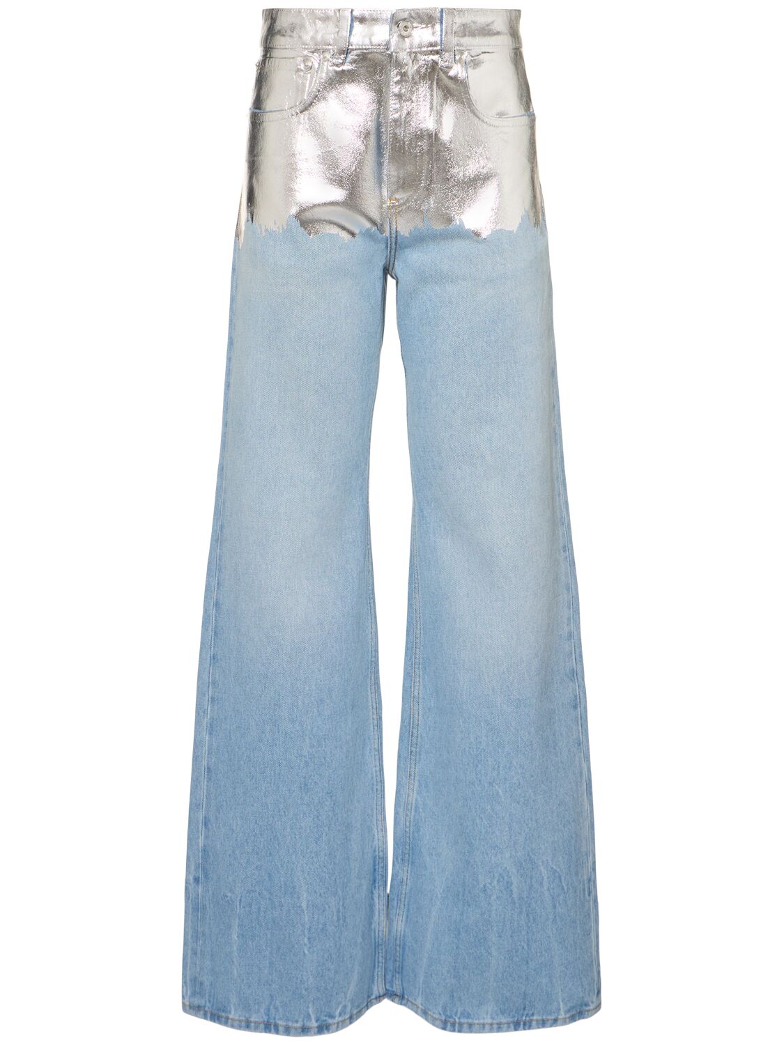 Embellished High Rise Straight Jeans