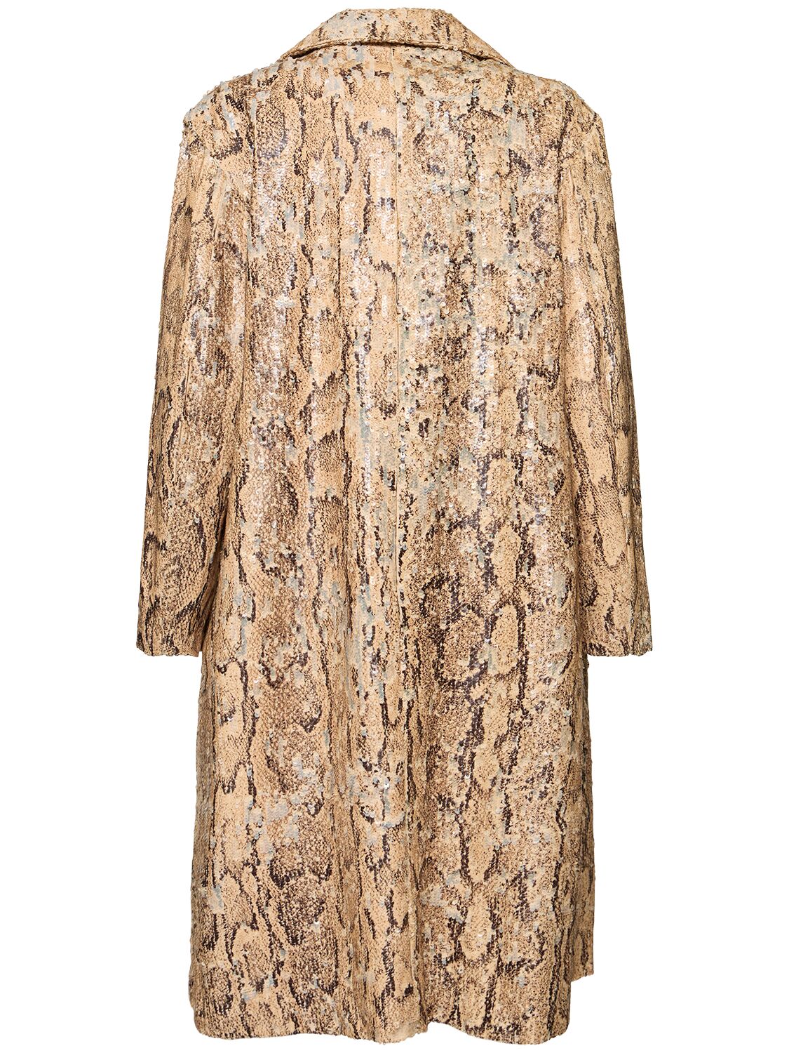 DRIES VAN NOTEN RICCA SEQUINED SNAKE PRINT COAT 