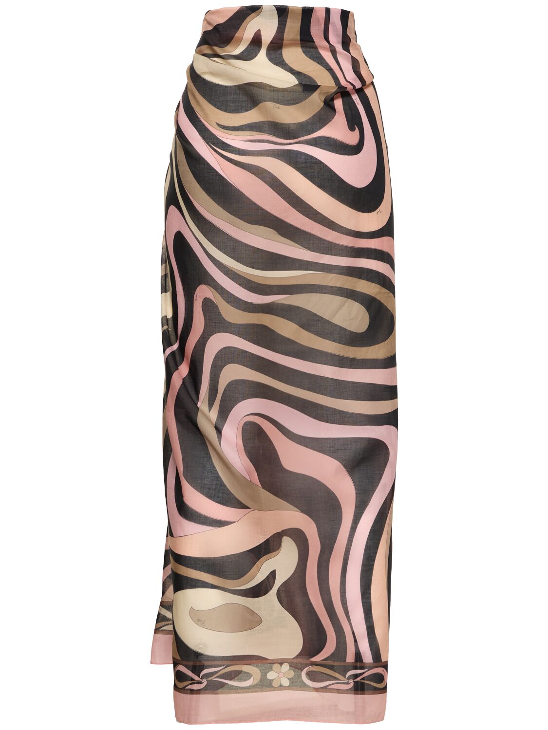 Pucci Marmo Cotton Beach Cover-up In Black/nude