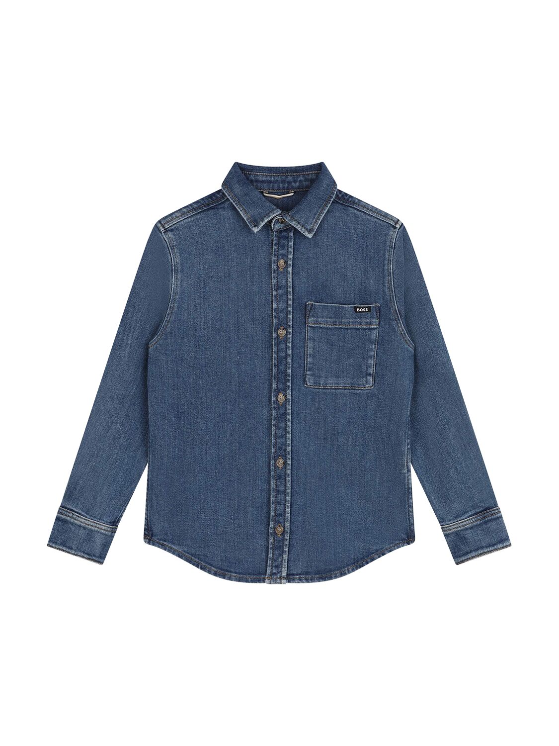 Hugo Boss Cotton Blend Denim Shirt In Blue