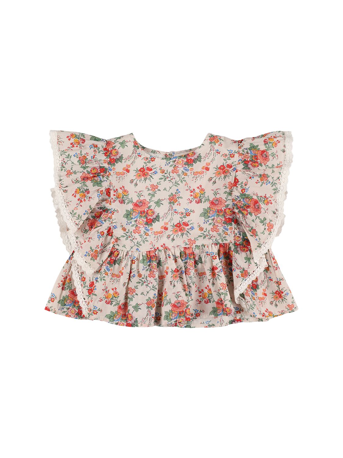 Louise Misha Floral Print Cotton Shirt In White/multi