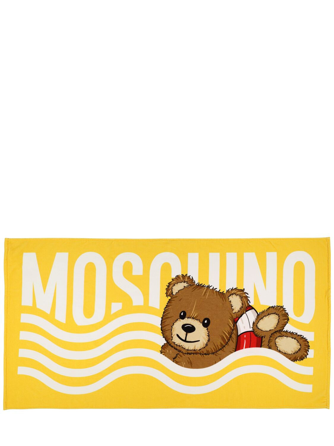 Moschino Printed Cotton Terry Towel In Yellow