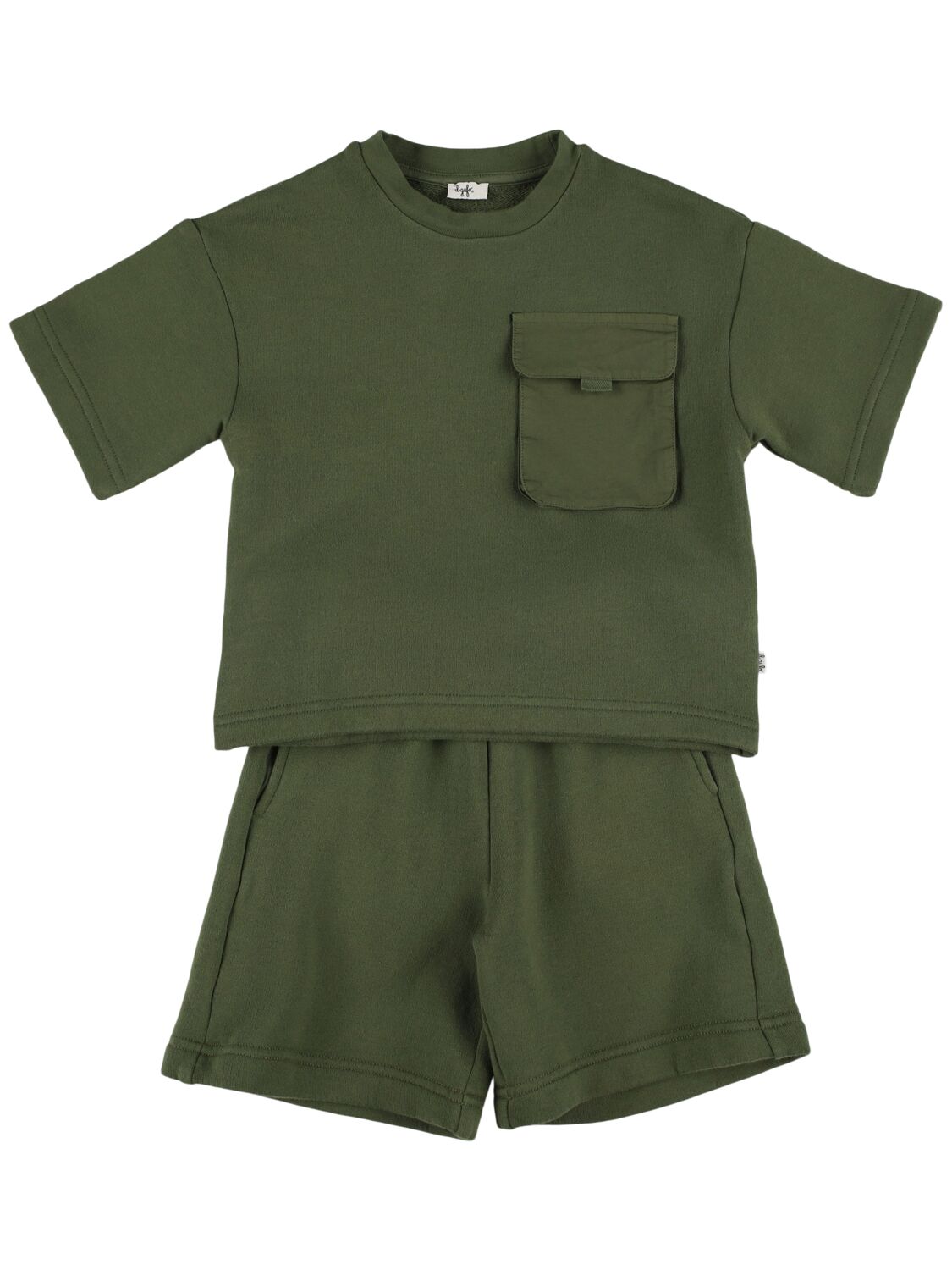 Il Gufo Cotton Jersey T- Shirt & Shorts In Dark Green