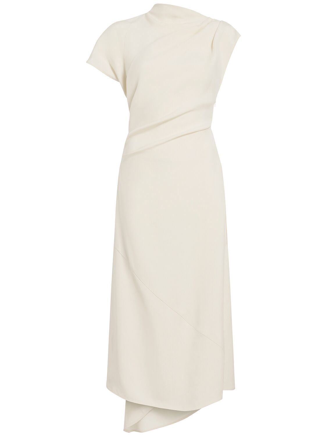 Proenza Schouler Hallie Hammered Viscose Midi Dress In Neutral