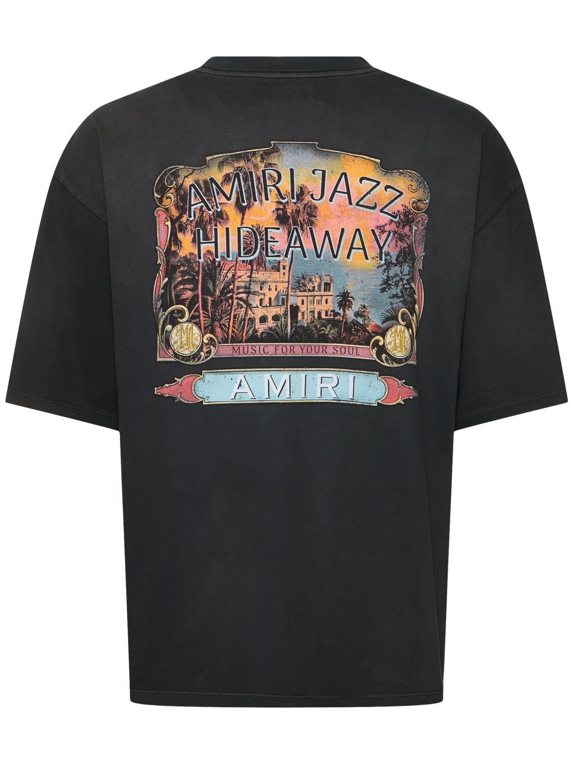 Amiri Jazz Hideaway Logo-print Cotton T-shirt In Black