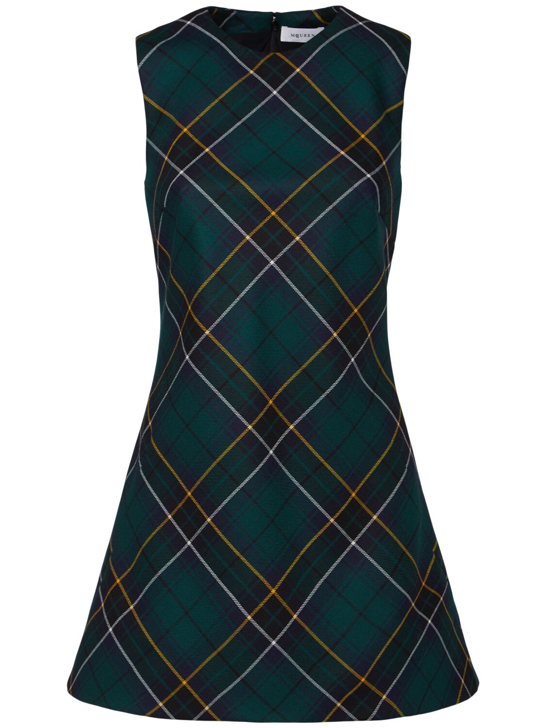 Alexander Mcqueen Wool Tartan Mini Dress