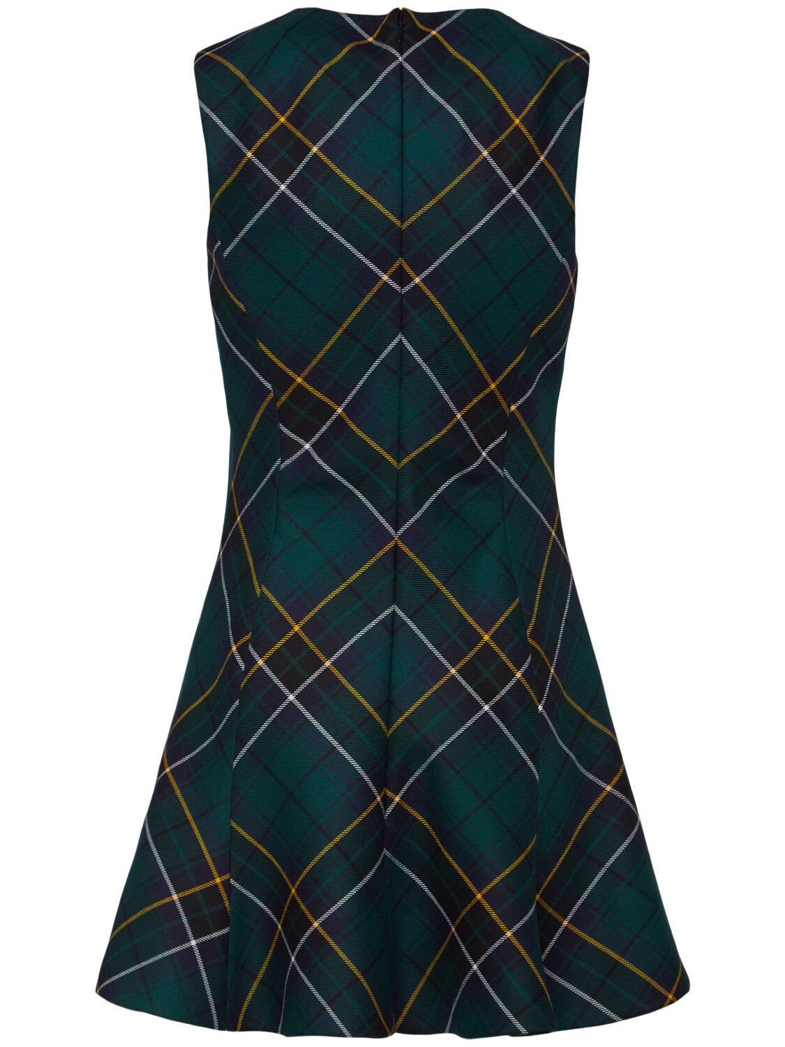 Shop Alexander Mcqueen Wool Tartan Mini Dress