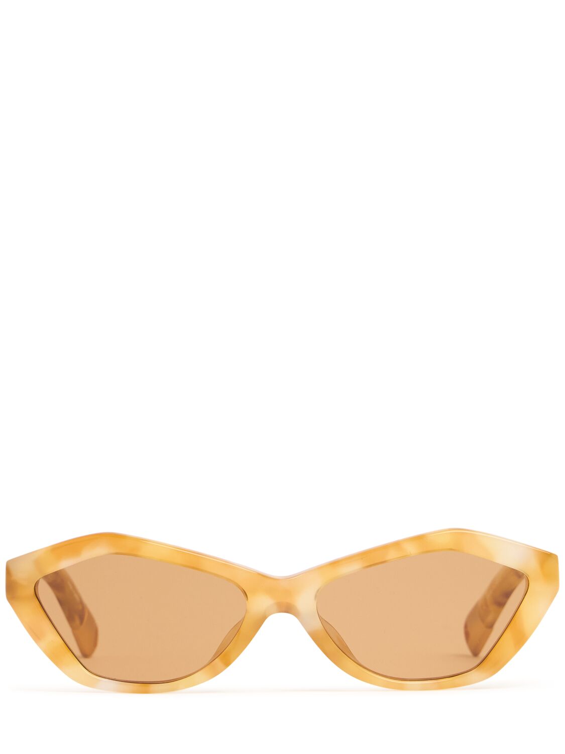 Jacquemus Bambino Cat-eye Acetate Sunglasses In 米黄色