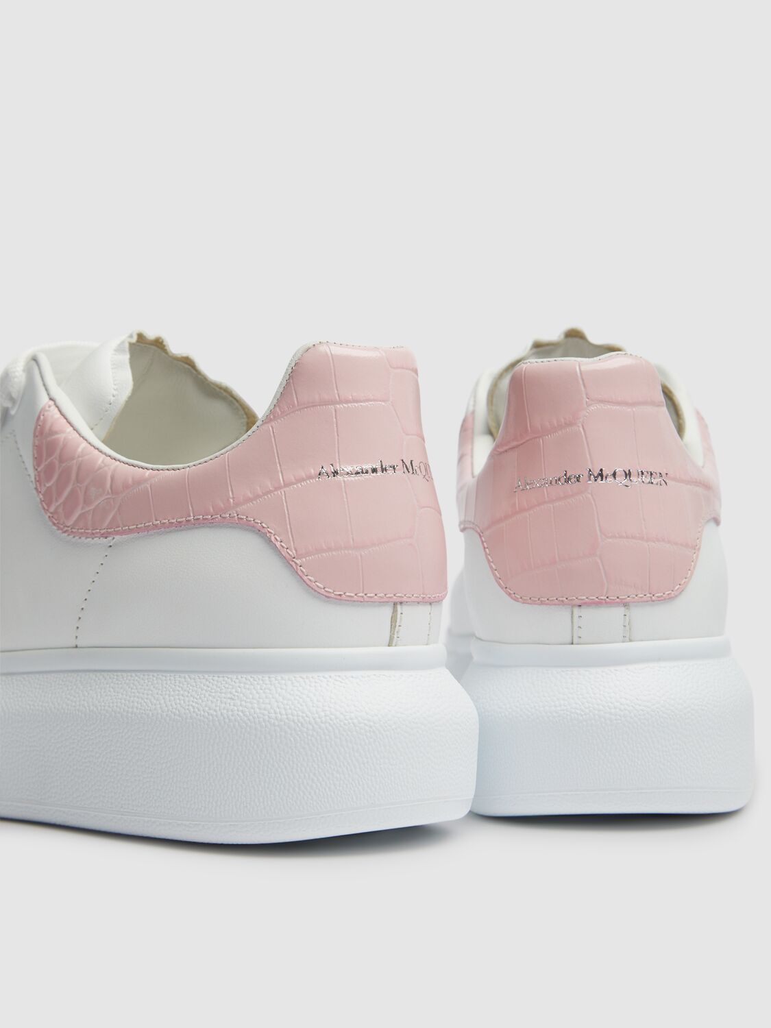 Shop Alexander Mcqueen Oversized Leather Sneakers