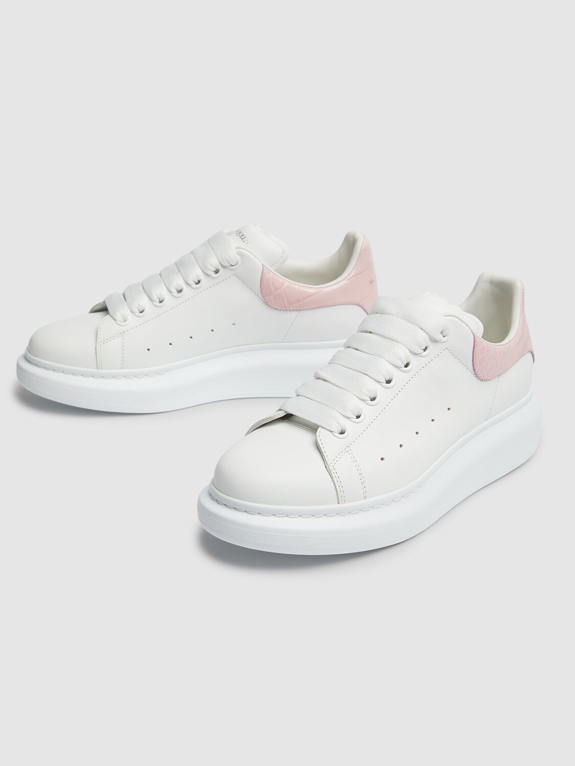 Shop Alexander Mcqueen Oversized Leather Sneakers