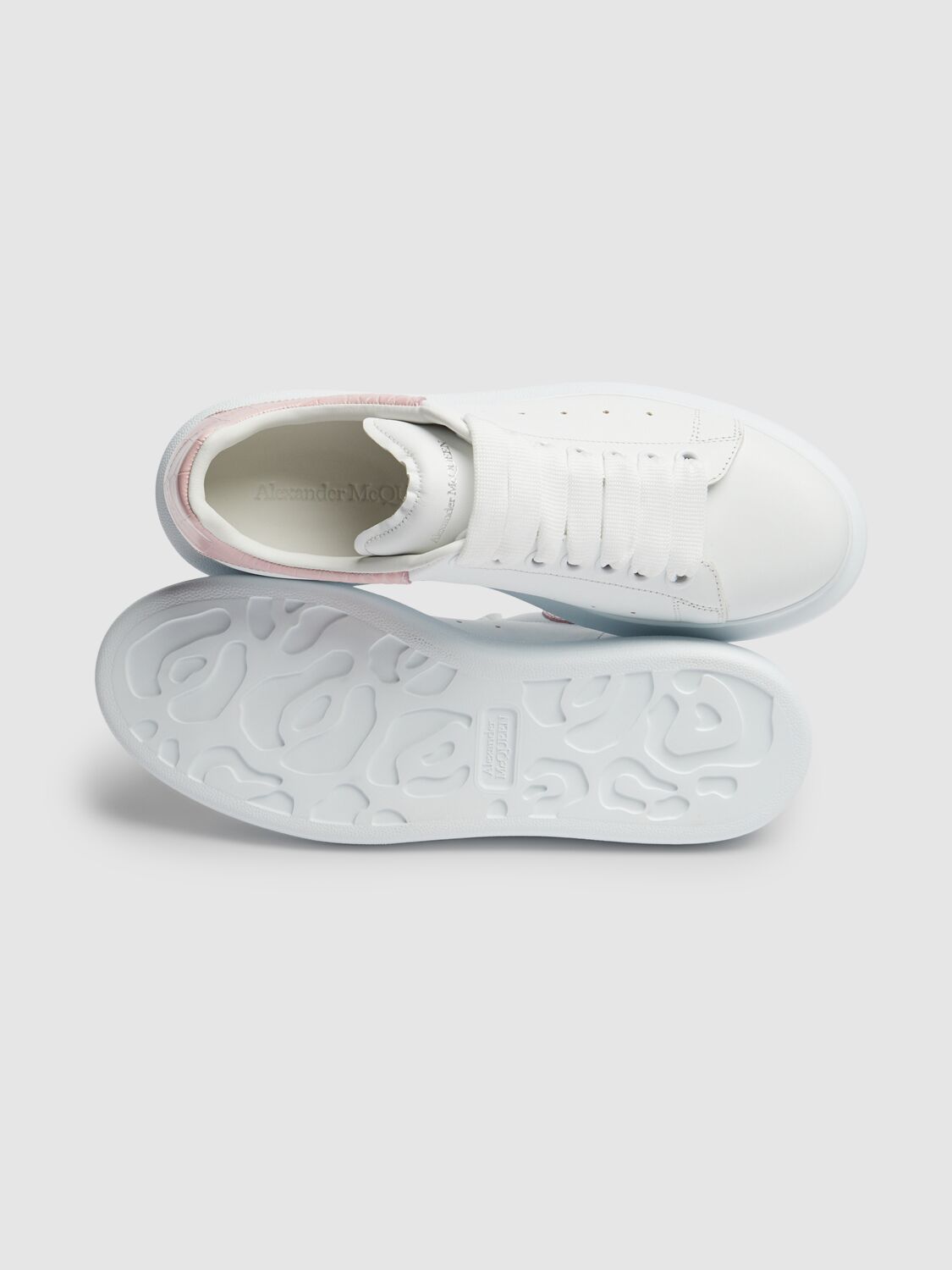 Shop Alexander Mcqueen Oversized Leather Sneakers