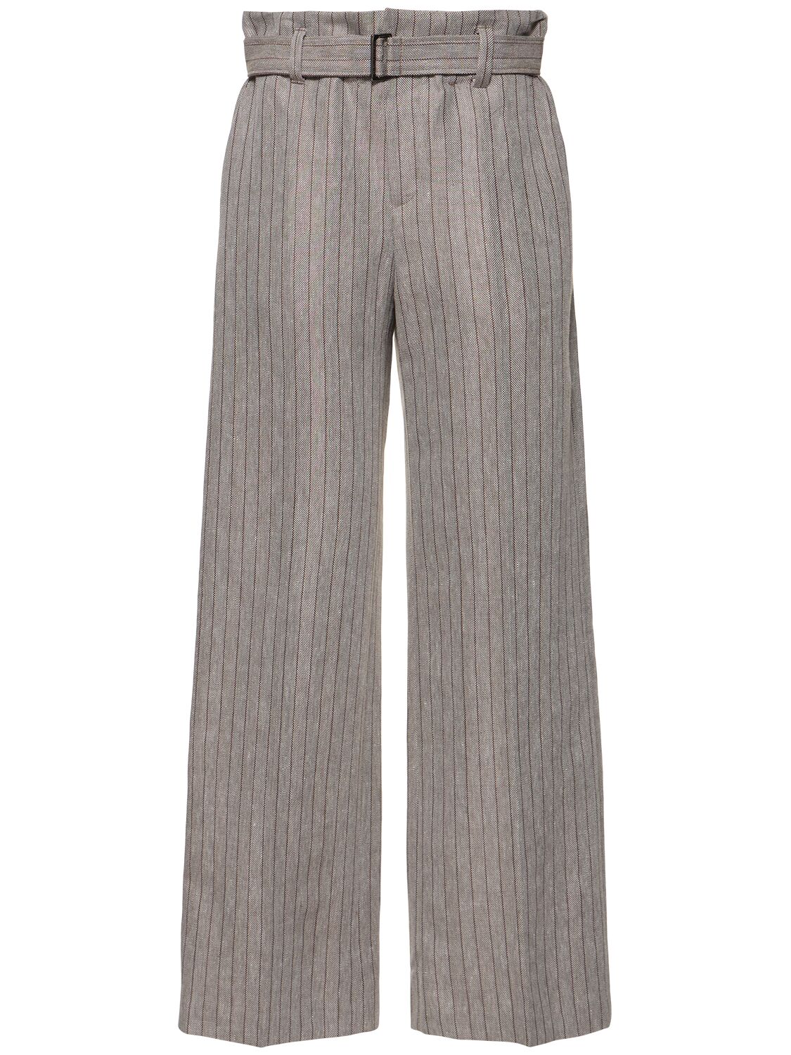 Pantalon Droit En Lin Mélangé - BRUNELLO CUCINELLI - Modalova