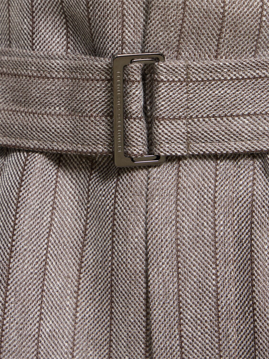 Brunello Cucinelli Linen Blend Straight Pants In Gray