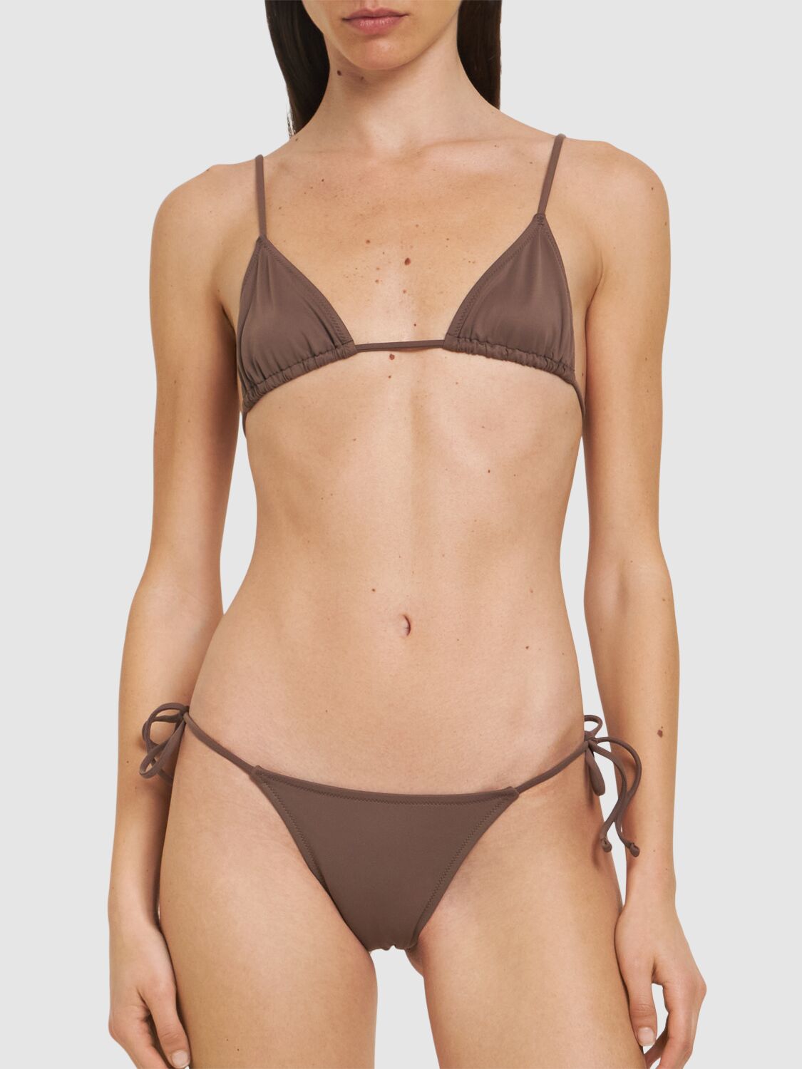 Tropic Of C Equator Recycled Tech Bikini Top In Brown