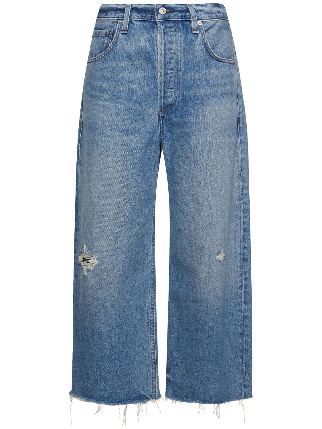 Ayla Cropped Raw Hem Denim Jeans
