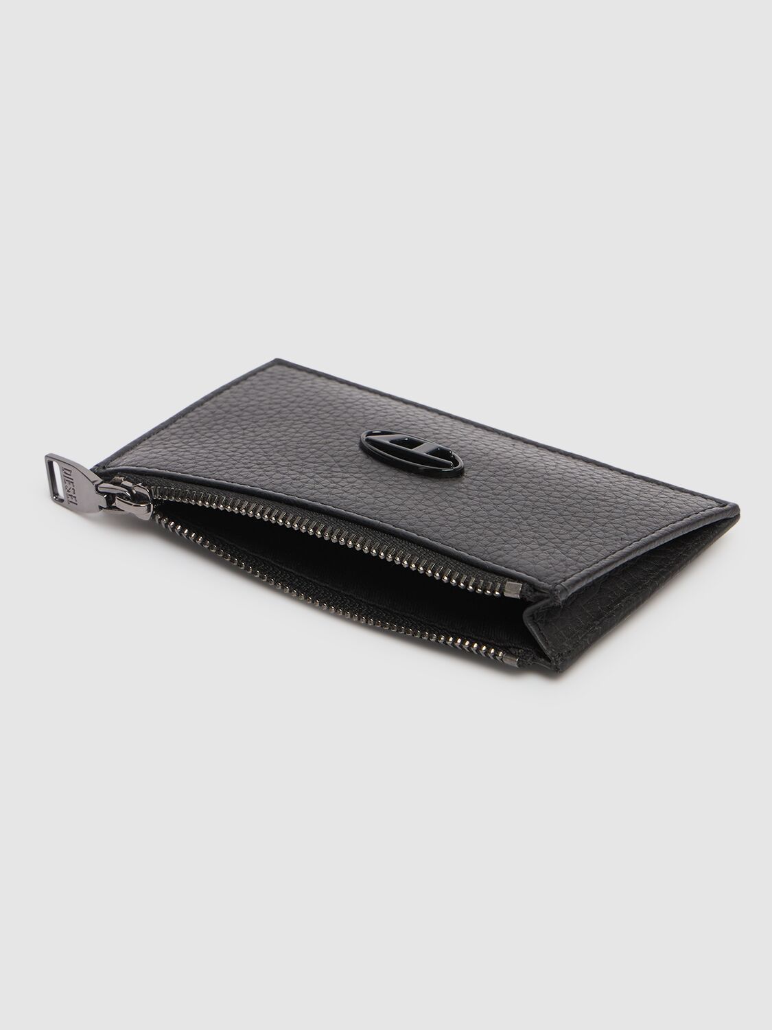 Diesel Flat Card Holder In Grainy Leather