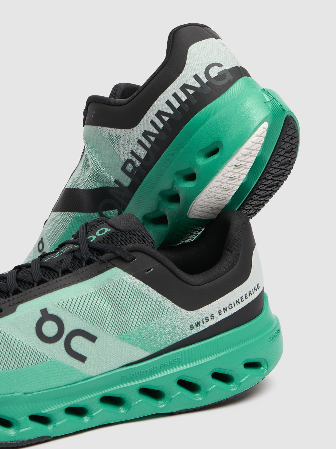 On Cloudsurfer Next Rubber-trimmed Mesh Running Sneakers In Mint/black
