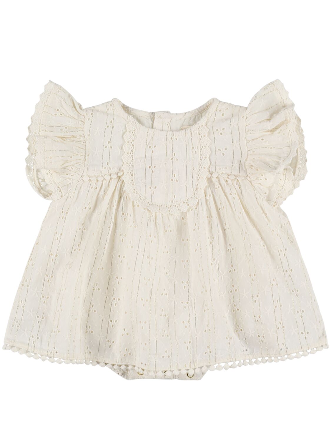 LOUISE MISHA Embroidered Cotton Blend Gauze Dress