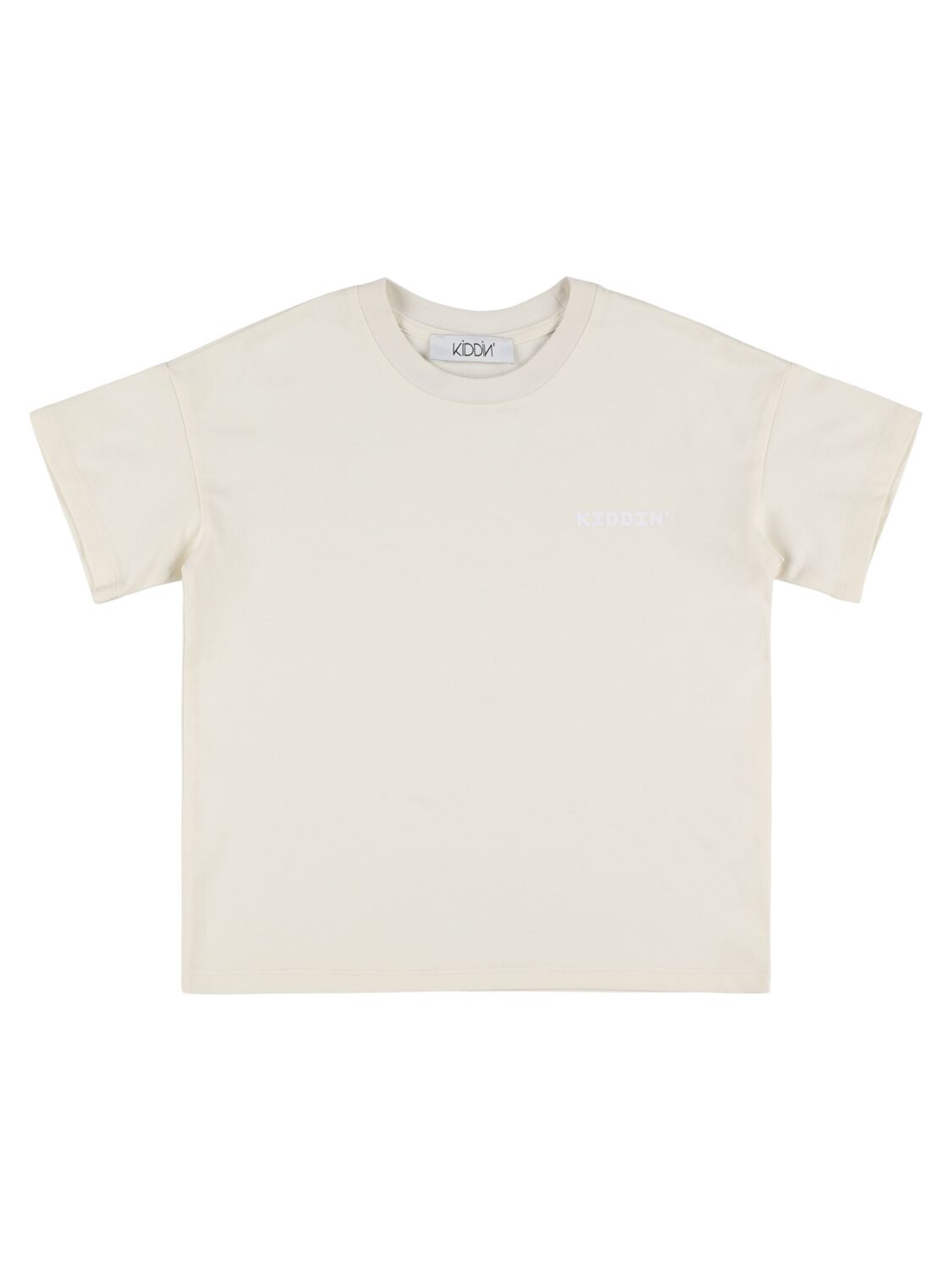 Kiddin Printed Cotton T-shirt In 米黄色