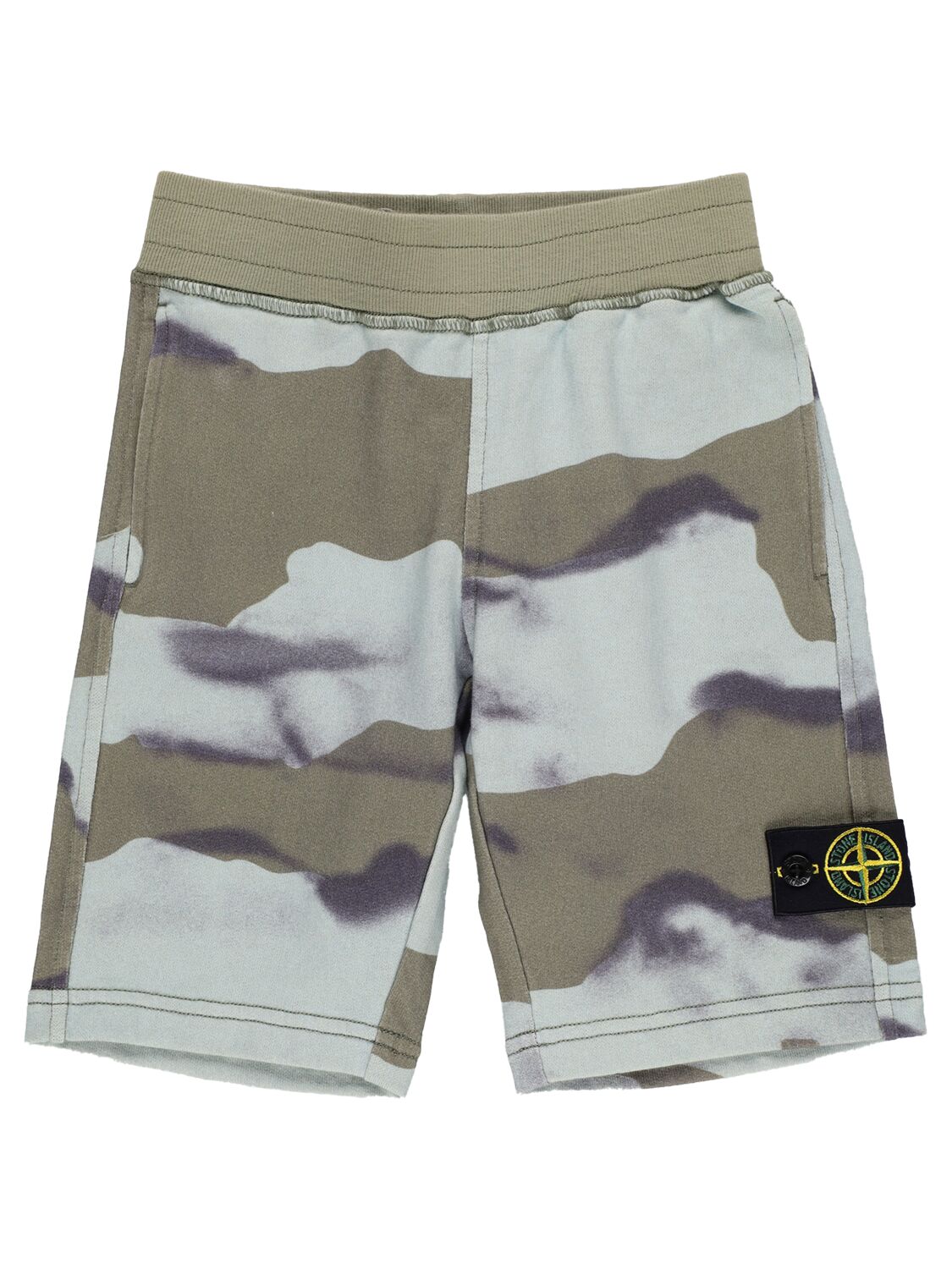 Stone Island Cotton Sweat Shorts In 浅蓝色