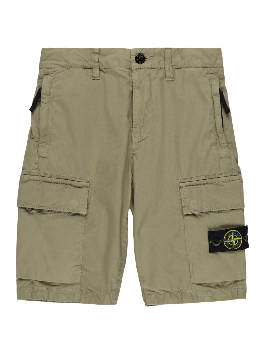 Stone Island Stretch Cotton Gabardine Cargo Shorts In 卡其色