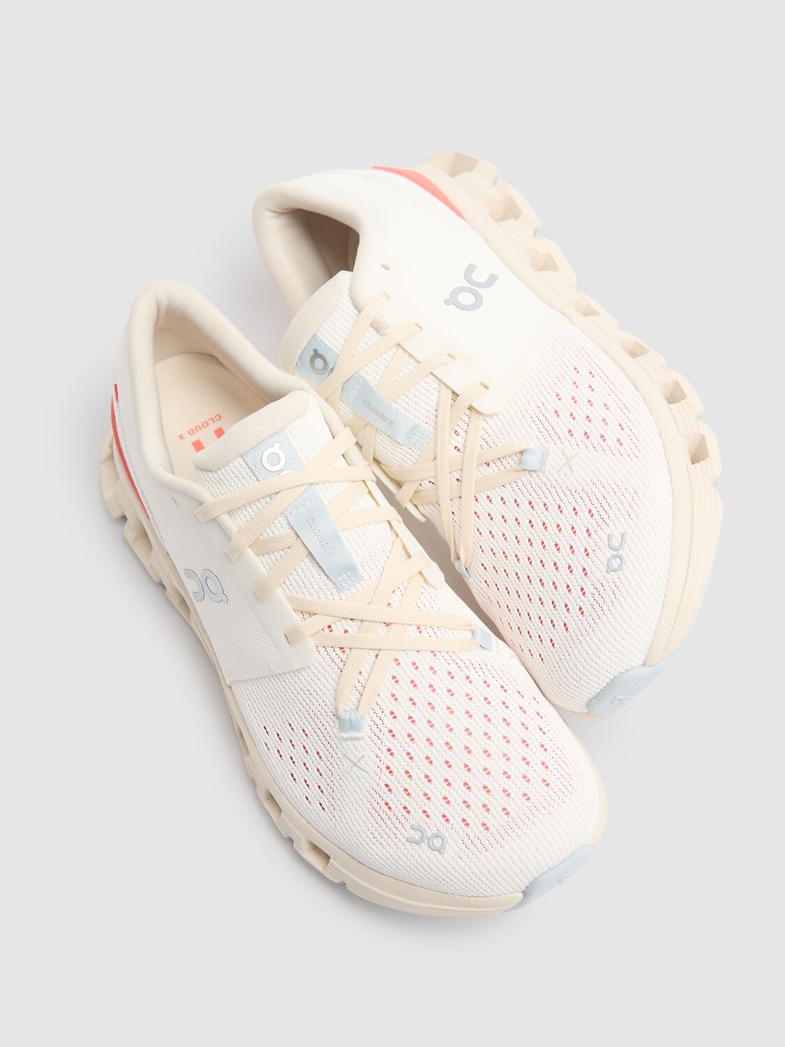 On Cloud X 4 Sneakers In Ivory/salm