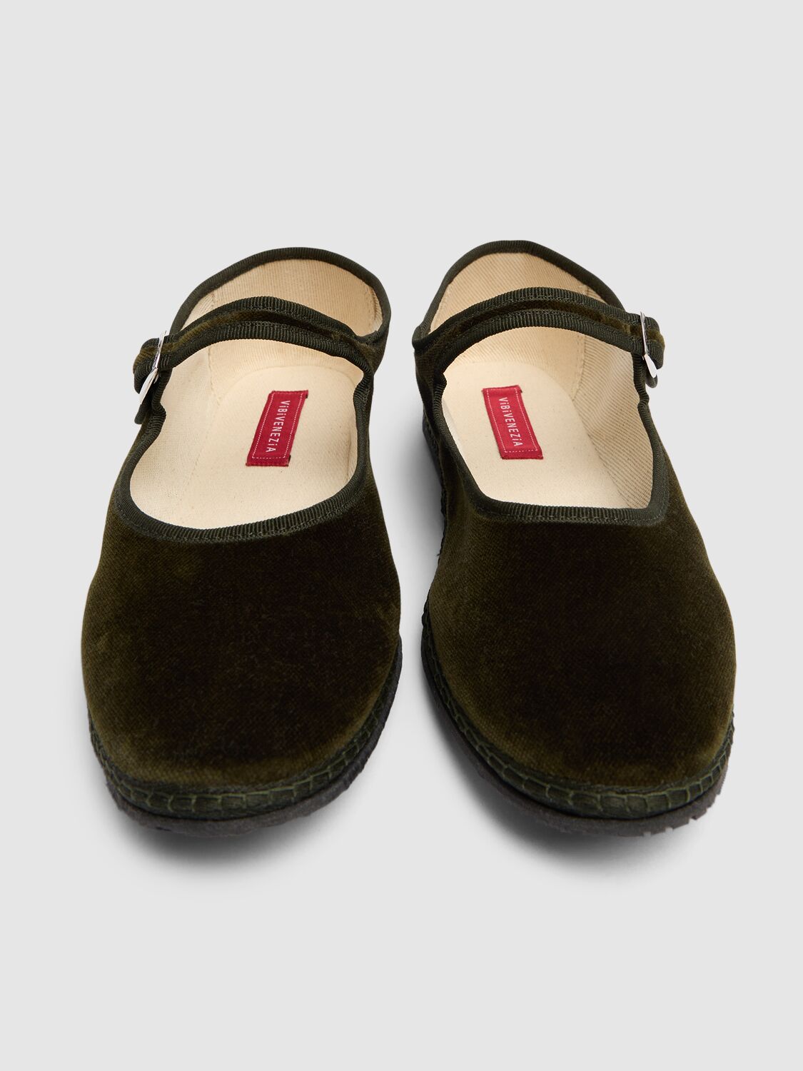VIBI VENEZIA 10MM MARY JANE BOTTIGLIA VELVET SLIPPERS 