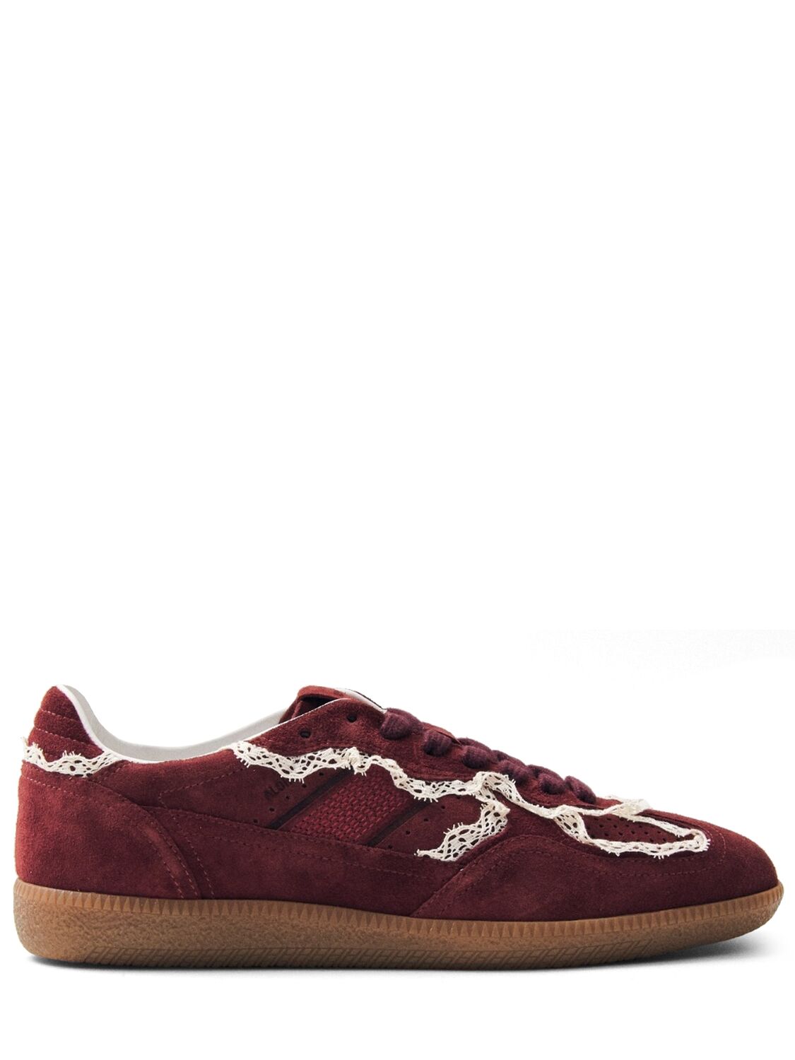 Crochet & Suede Lace-up Sneakers