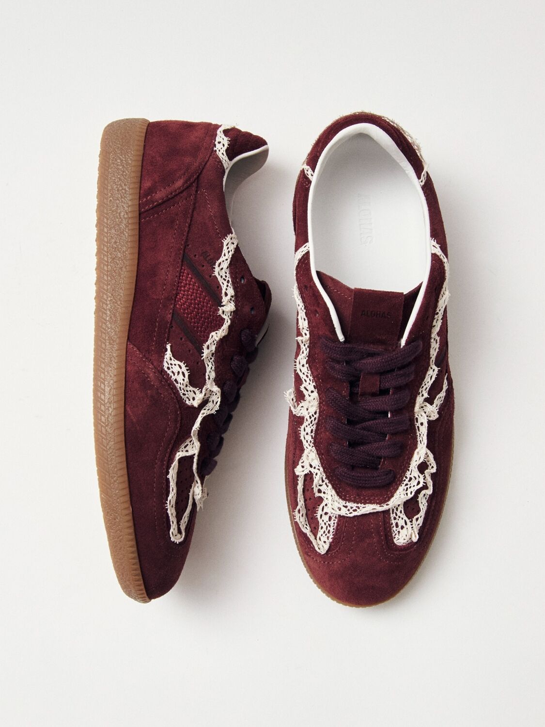 Alohas Burgundy Leather Tb 490 Crochet Sneakers