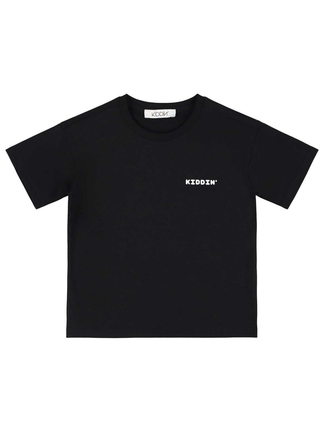 Kiddin Printed Cotton T-shirt In 黑色