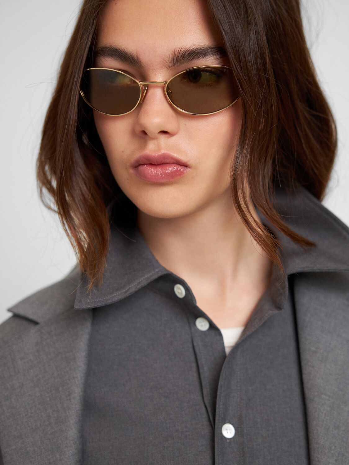 Prada Eyewear Oval Frame Sunglasses In Gold/green
