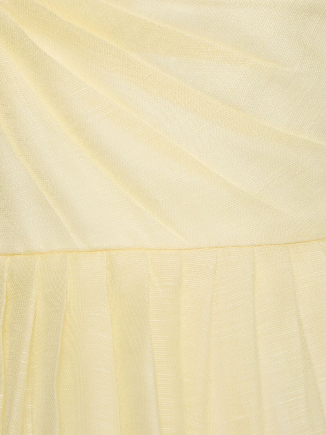 Zimmermann Illuminate Pleated Linen And Silk-blend Mini Dress In Yellow