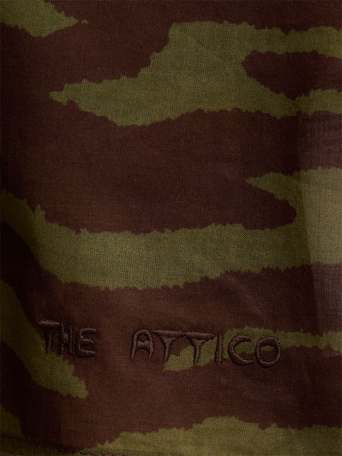 Attico Zebra-print Cotton Muslin Beach Cover-up In Green/brown