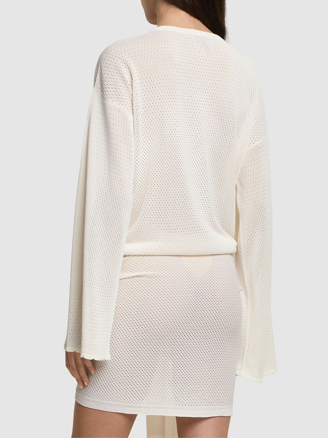 Attico Openwork Mini Dress In White