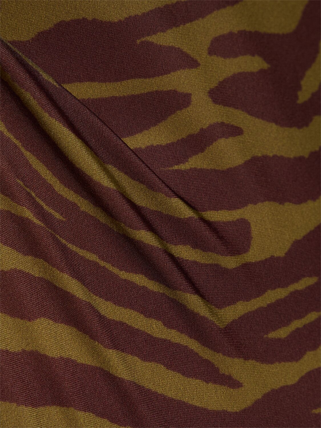 Shop Attico Zebra Print Lycra One Piece Swimsuit In Green/brown