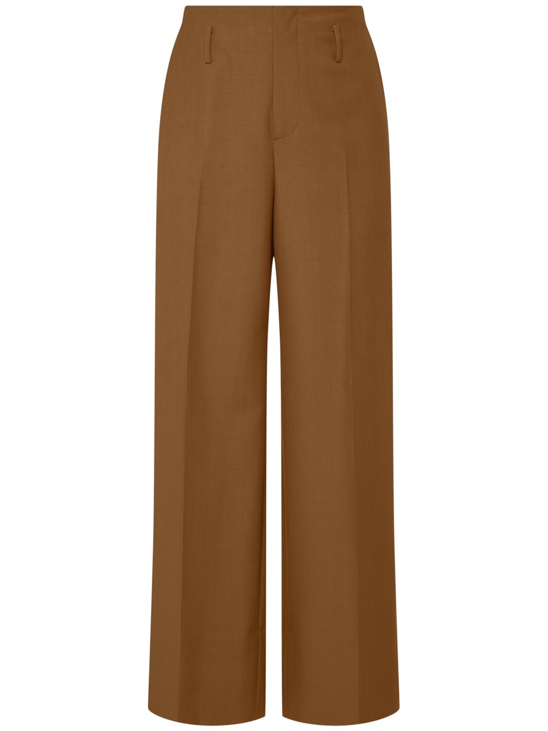 Single Pleat Wool Blend Wide Leg Pants - MCQUEEN - Modalova