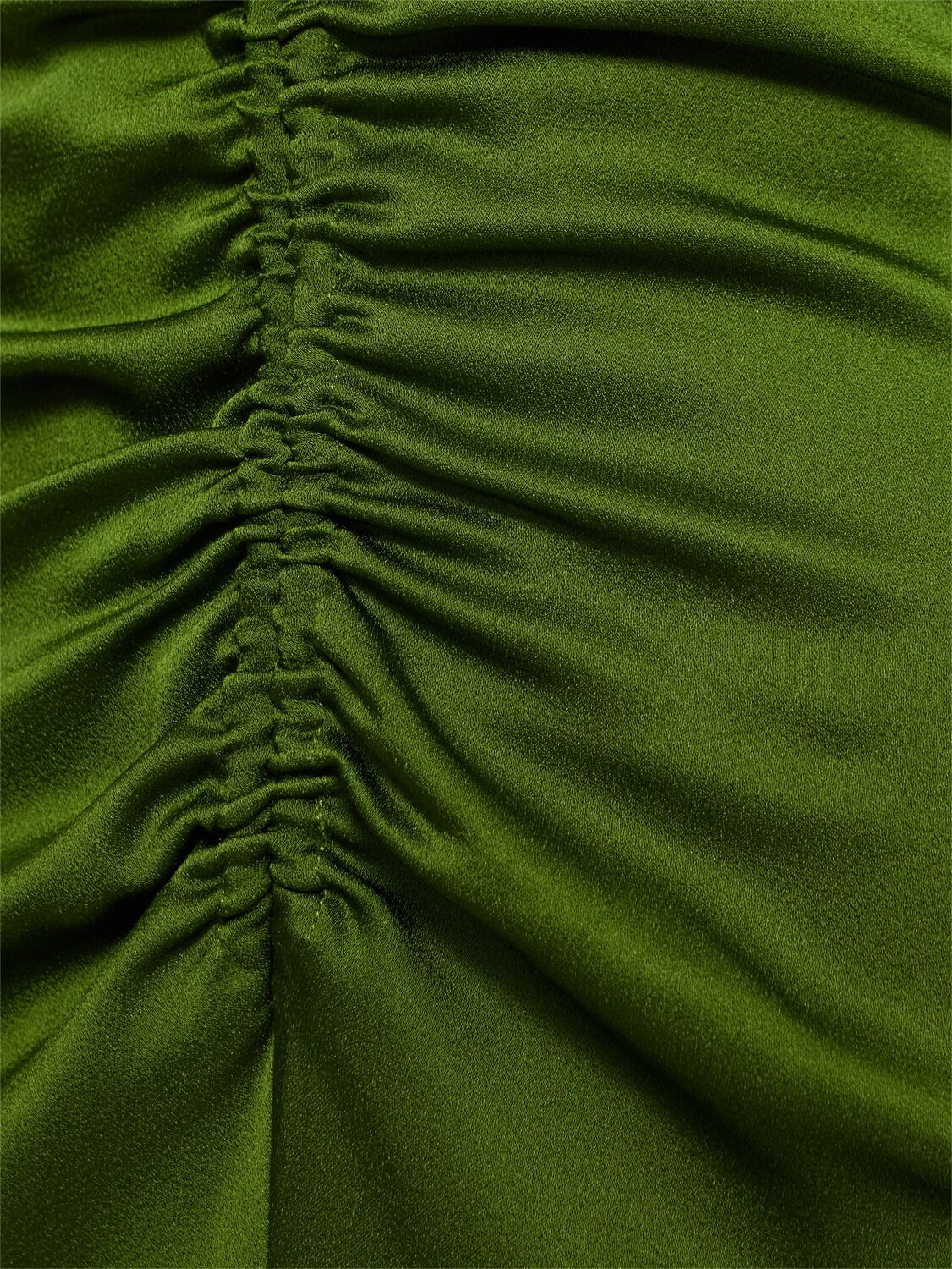 Victoria Beckham Asymmetric Ruched Midi Dress In Green