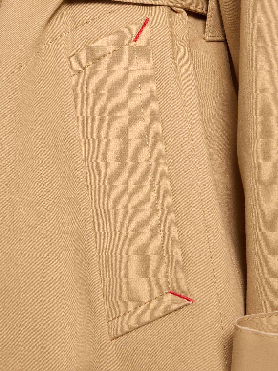 Shop Victoria Beckham Cotton Raglan Trench Coat In Beige
